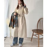 大人の魅力を引き立てる、上品な一着。ベルト付き比翼メルトンコート(ロング丈) | Classical Elf | 詳細画像12