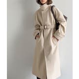 大人の魅力を引き立てる、上品な一着。ベルト付き比翼メルトンコート(ロング丈) | Classical Elf | 詳細画像1