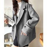 トレンドを先取り♪こなれ感UP、ダブルボタンジャケットメルトンコート（ミドル丈） | Classical Elf  | 詳細画像11 