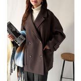 トレンドを先取り♪こなれ感UP、ダブルボタンジャケットメルトンコート（ミドル丈） | Classical Elf  | 詳細画像21 