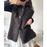 チャコール | もこもこ感が愛らしい♪暖か前後2wayプードルボアベスト | Classical Elf 