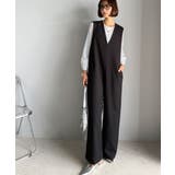 ブラック | 1枚でキマる私スタイル。フラップポケットVネックサロペット | Classical Elf 