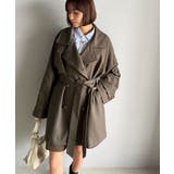 瞬間、きちんと見え。1枚あれば着回し自由自在。ケープ付きスタンドカラーミドル丈コ… | Classical Elf  | 詳細画像15 