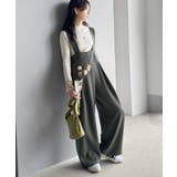 楽にシルエット美人。ワンタックワイドシルエットサロペットパンツ | Classical Elf  | 詳細画像21 