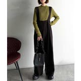 楽にシルエット美人。ワンタックワイドシルエットサロペットパンツ | Classical Elf  | 詳細画像6 