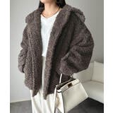 チャコール | ぎゅっと、抱きしめたくなる。裾ドロストプードル風ファーブルゾン | Classical Elf 