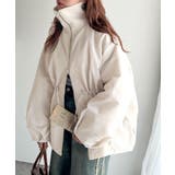 アイボリー | 華奢見えボリュームアウター♪衿リブウエストドロストバルーンパディングコート | Classical Elf 