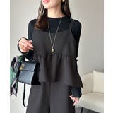 1枚で華奢見え華やか◎ダブルストラップペプラムサロペット | Classical Elf | 詳細画像11