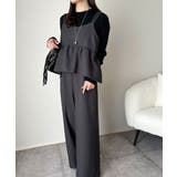 1枚で華奢見え華やか◎ダブルストラップペプラムサロペット | Classical Elf | 詳細画像12