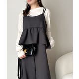 1枚で華奢見え華やか◎ダブルストラップペプラムサロペット | Classical Elf | 詳細画像14