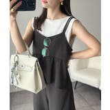 1枚で華奢見え華やか◎ダブルストラップペプラムサロペット | Classical Elf | 詳細画像19