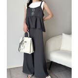 1枚で華奢見え華やか◎ダブルストラップペプラムサロペット | Classical Elf | 詳細画像20