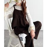 1枚で華奢見え華やか◎ダブルストラップペプラムサロペット | Classical Elf | 詳細画像24