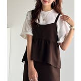 1枚で華奢見え華やか◎ダブルストラップペプラムサロペット | Classical Elf | 詳細画像28