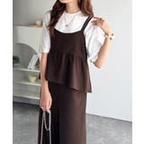 1枚で華奢見え華やか◎ダブルストラップペプラムサロペット | Classical Elf | 詳細画像30