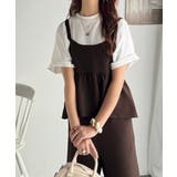 1枚で華奢見え華やか◎ダブルストラップペプラムサロペット | Classical Elf | 詳細画像33