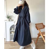 ぽわんとあざとく。ウエストリボン使い配色ステッチキーネックワンピース（長袖） | Classical Elf  | 詳細画像16 