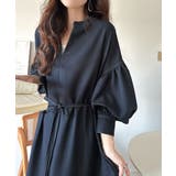 ぽわんとあざとく。ウエストリボン使い配色ステッチキーネックワンピース（長袖） | Classical Elf  | 詳細画像22 