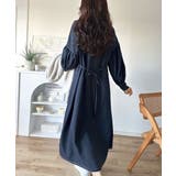 ぽわんとあざとく。ウエストリボン使い配色ステッチキーネックワンピース（長袖） | Classical Elf  | 詳細画像23 