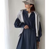 ぽわんとあざとく。ウエストリボン使い配色ステッチキーネックワンピース（長袖） | Classical Elf  | 詳細画像26 