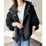 ブラック | 大人の抜け感。ボリュームスリーブ ショート丈 マウンテンパーカー | Classical Elf 