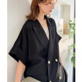 ブラック | きちんと感も、抜け感も。夏に着られるテーラード。ショートスリーブオーバーサイズジ… | Classical Elf