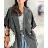 チャコール | きちんと感も、抜け感も。夏に着られるテーラード。ショートスリーブオーバーサイズジ… | Classical Elf