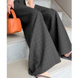 ブラック | 履くだけでお洒落見え。涼しげ素材で魅せる。サッカーチェックタックワイドパンツ | Classical Elf 