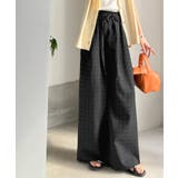 履くだけでお洒落見え。涼しげ素材で魅せる。サッカーチェックタックワイドパンツ | Classical Elf  | 詳細画像7 