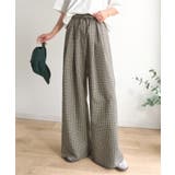 履くだけでお洒落見え。涼しげ素材で魅せる。サッカーチェックタックワイドパンツ | Classical Elf  | 詳細画像9 