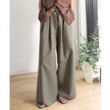 履くだけでお洒落見え。涼しげ素材で魅せる。サッカーチェックタックワイドパンツ | Classical Elf  | 詳細画像11 