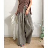 履くだけでお洒落見え。涼しげ素材で魅せる。サッカーチェックタックワイドパンツ | Classical Elf  | 詳細画像12 