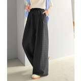 履くだけでお洒落見え。涼しげ素材で魅せる。サッカーチェックタックワイドパンツ | Classical Elf  | 詳細画像17 