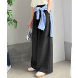 履くだけでお洒落見え。涼しげ素材で魅せる。サッカーチェックタックワイドパンツ | Classical Elf  | 詳細画像20 