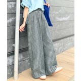 履くだけでお洒落見え。涼しげ素材で魅せる。サッカーチェックタックワイドパンツ | Classical Elf  | 詳細画像24 