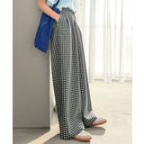 履くだけでお洒落見え。涼しげ素材で魅せる。サッカーチェックタックワイドパンツ | Classical Elf  | 詳細画像30 