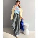 履くだけでお洒落見え。涼しげ素材で魅せる。サッカーチェックタックワイドパンツ | Classical Elf  | 詳細画像32 