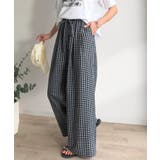 履くだけでお洒落見え。涼しげ素材で魅せる。サッカーチェックタックワイドパンツ | Classical Elf  | 詳細画像33 