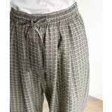 履くだけでお洒落見え。涼しげ素材で魅せる。サッカーチェックタックワイドパンツ | Classical Elf  | 詳細画像39 