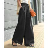 履くだけでお洒落見え。涼しげ素材で魅せる。サッカーチェックタックワイドパンツ | Classical Elf  | 詳細画像3 