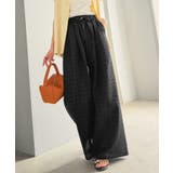 履くだけでお洒落見え。涼しげ素材で魅せる。サッカーチェックタックワイドパンツ | Classical Elf  | 詳細画像4 