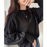 カジュアルな中にも上品さを。綿100%袖山タックラグラン長袖Tシャツ | Classical Elf  | 詳細画像12 