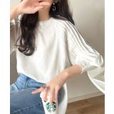 カジュアルな中にも上品さを。綿100%袖山タックラグラン長袖Tシャツ | Classical Elf  | 詳細画像2 