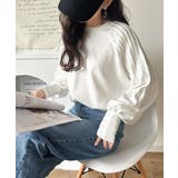 カジュアルな中にも上品さを。綿100%袖山タックラグラン長袖Tシャツ | Classical Elf  | 詳細画像4 