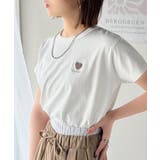 トレンドをまとう。綿100％シルケット風ハート胸サガラ刺繍Tシャツ（半袖） | Classical Elf  | 詳細画像3 