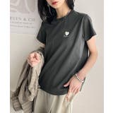 トレンドをまとう。綿100％シルケット風ハート胸サガラ刺繍Tシャツ（半袖） | Classical Elf  | 詳細画像9 