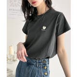 トレンドをまとう。綿100％シルケット風ハート胸サガラ刺繍Tシャツ（半袖） | Classical Elf  | 詳細画像13 