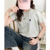トレンドをまとう。綿100％シルケット風ハート胸サガラ刺繍Tシャツ（半袖） | Classical Elf  | 詳細画像21 