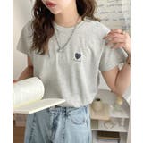 トレンドをまとう。綿100％シルケット風ハート胸サガラ刺繍Tシャツ（半袖） | Classical Elf  | 詳細画像23 
