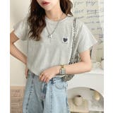 トレンドをまとう。綿100％シルケット風ハート胸サガラ刺繍Tシャツ（半袖） | Classical Elf  | 詳細画像24 